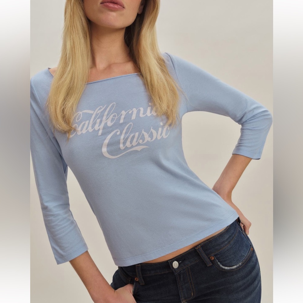 Reformation Light Blue Long Sleeve Top